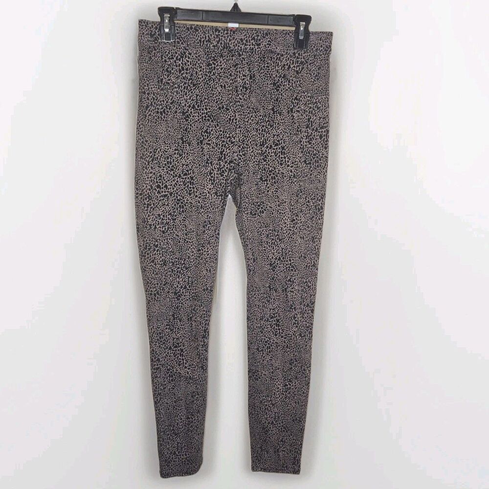 Spanx Jean-Ish Ankle Jean Leggings Desert Dot Animal Print Size Large